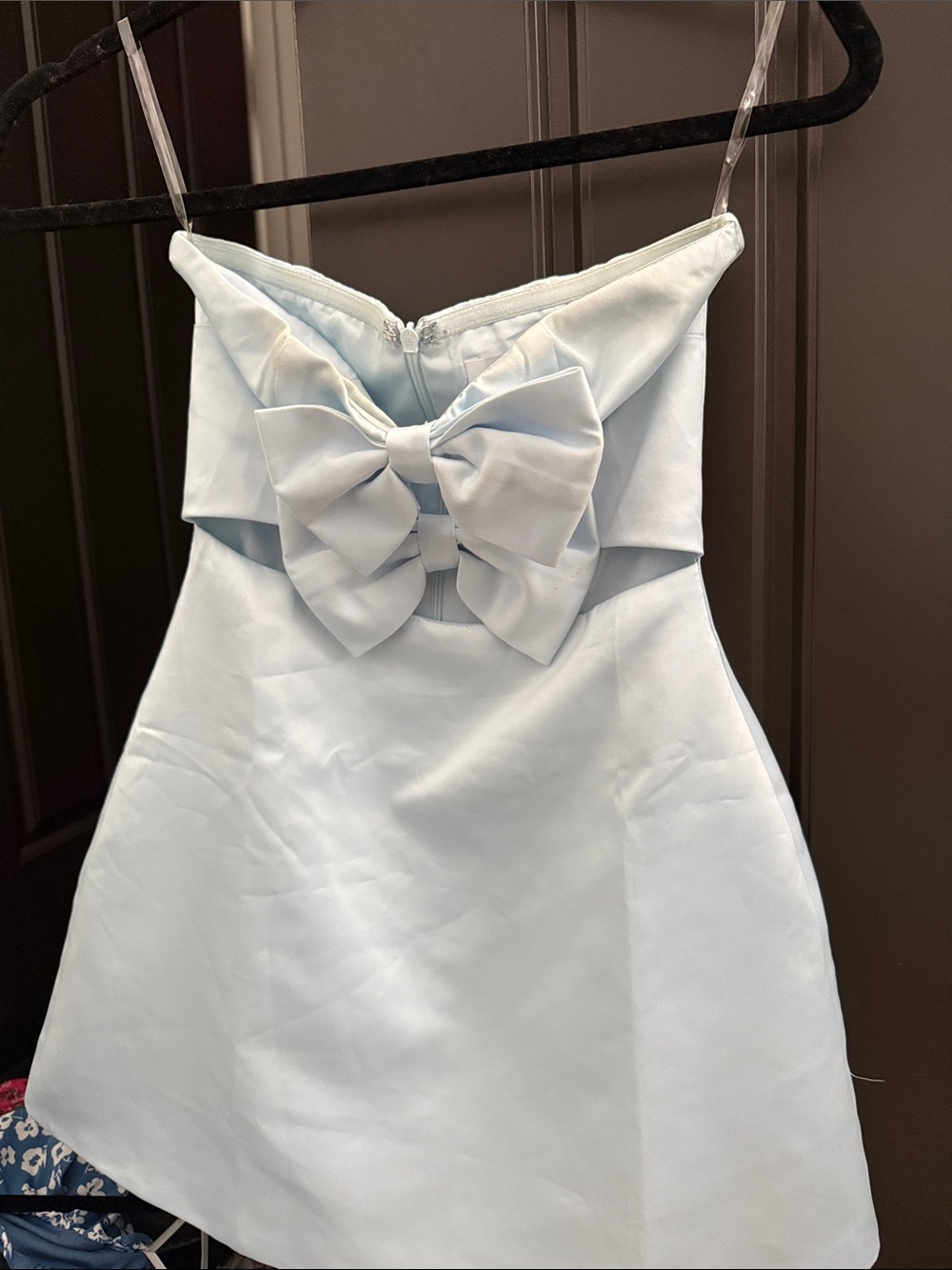 Pepper mayo bow mini dress light blue